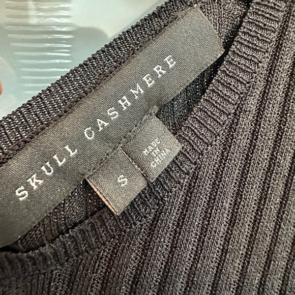 Skull Cashmere Kaydon Ribbed Knit Fitted Full Zipper Goth Punk Midi Dress Size S - Picture 13 of 14